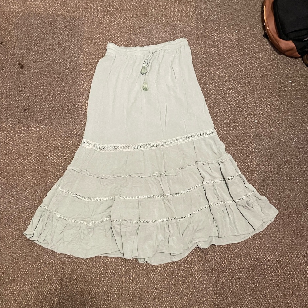 In Bloom Women's Light Green Maxi Skirt